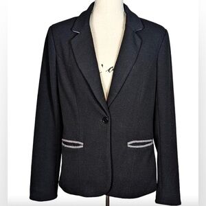 41 Hawthorn - Classic Black Blazer with contrast trim - equestrian style